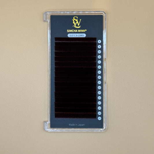 LUXE PRO - EASY FAN LASHES -  C CURL - RED OAK