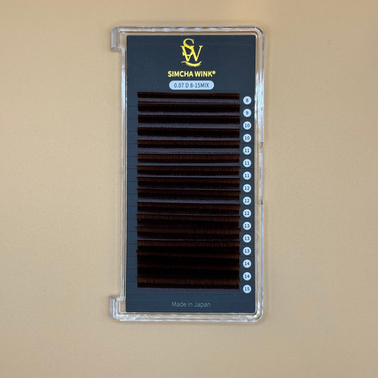 LUXE PRO - EASY FAN LASHES -  D CURL - RED OAK