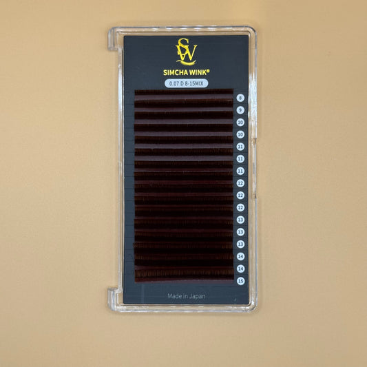 LUXE PRO - VOLUME LASHES -  D CURL - RED OAK